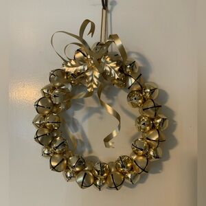 Gold Holiday Wreath with Bells